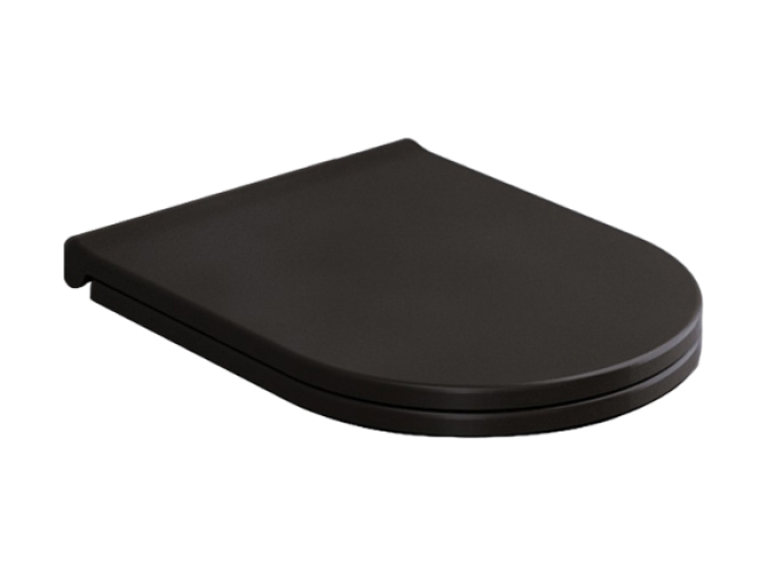 На изображении товар Сиденье Cielo Enjoy для унитаза, 455х375х65 мм., из термоотверждающей смолы, с плавным опусканием, цвет Lavagna от официального представителя в Москве