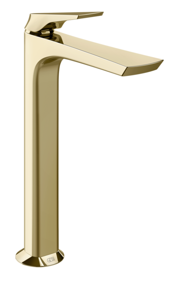 Смеситель для раковины Gessi Ventaglio, высокий, с донным клапаном "Stop&Go", цвет Brass PVD