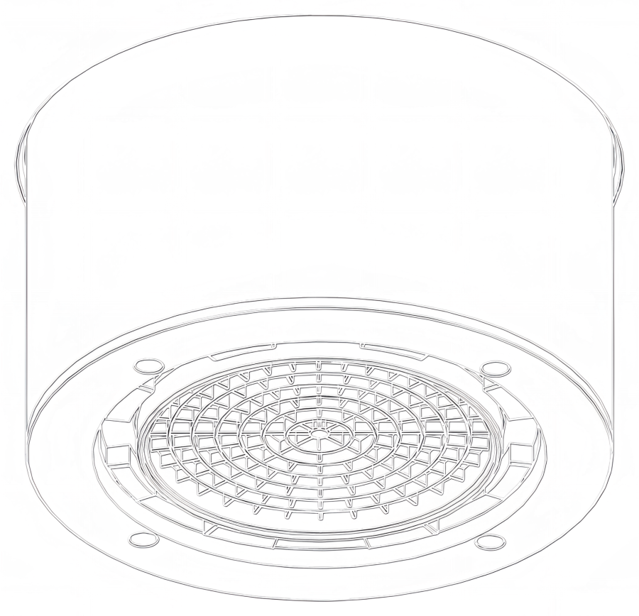 Верхний душ CEA Design Acqua E Luce, встраиваемый, с LED хромотерапией, внешняя часть, сталь, цвет светлое золото полированное