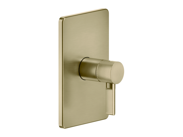 На изображении товар Смеситель для душа Gessi Inciso, встраиваемый, на 1 выход, цвет Brass Brushed PVD от официального представителя в Москве