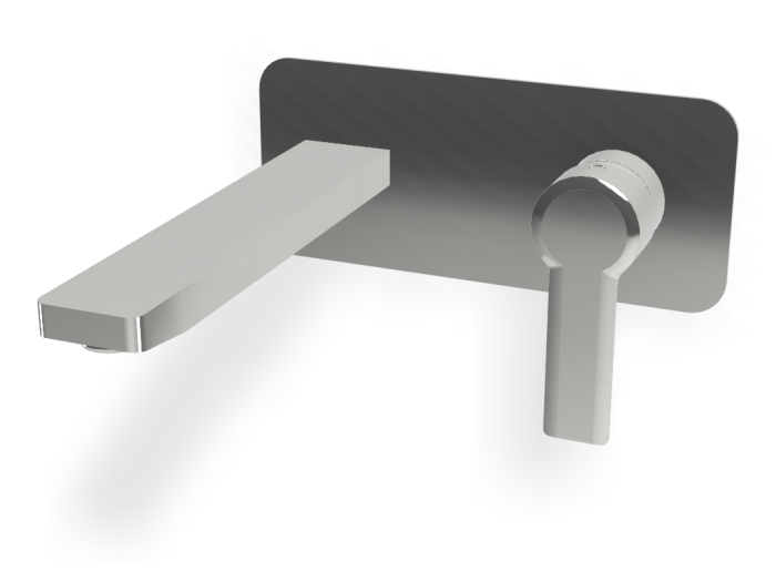 На изображении товар Смеситель для раковины Carlo Frattini Mast, настенный, однорычажный, с донным клапаном Click-Clack, излив 200 мм, внешняя часть, цвет хром от официального представителя в Москве