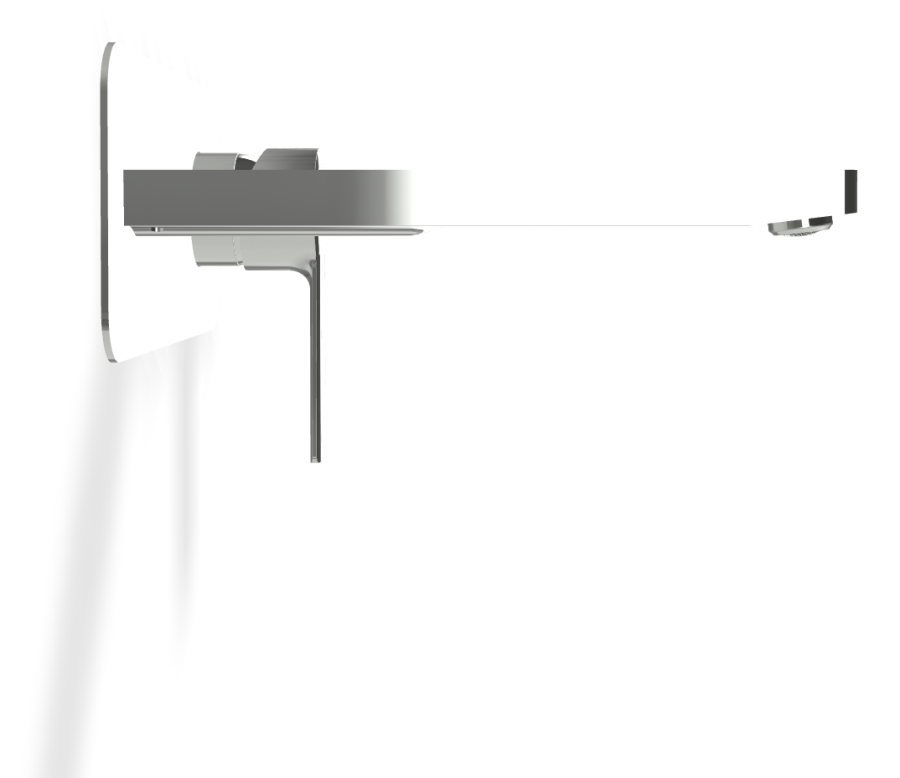 Смеситель для раковины Carlo Frattini Mast, настенный, однорычажный, с донным клапаном Click-Clack, излив 200 мм, внешняя часть, цвет хром - изображение 2