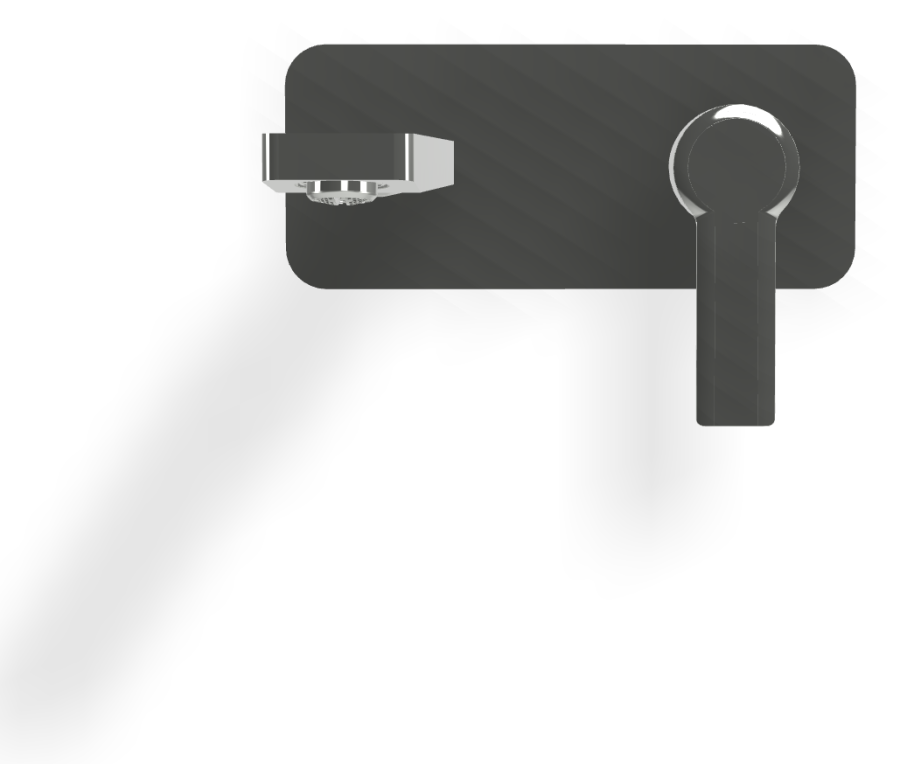 Смеситель для раковины Carlo Frattini Mast, настенный, однорычажный, с донным клапаном Click-Clack, излив 200 мм, внешняя часть, цвет хром - изображение 1