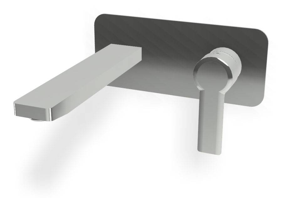 Смеситель для раковины Carlo Frattini Mast, настенный, однорычажный, с донным клапаном Click-Clack, излив 200 мм, внешняя часть, цвет хром