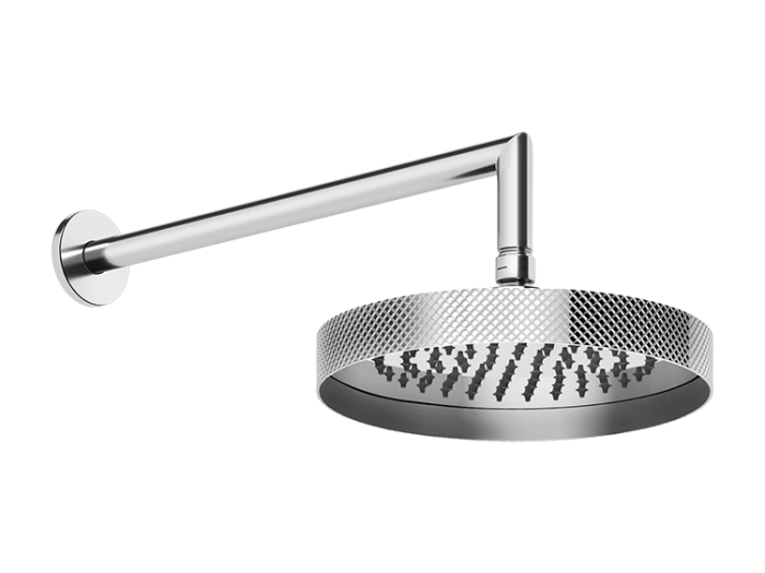 На изображении товар Верхний душ Gessi Anello, регулируемый, с кронштейном, цвет Chrome от официального представителя в Москве
