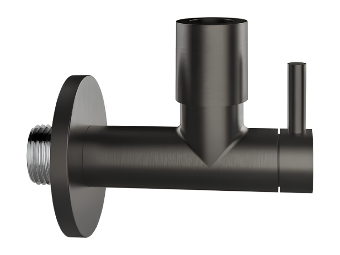 На изображении товар Кран-фильтр под раковину Gessi Technical Accessories, с подводом воды, запорный, цвет Black Metal Brushed PVD от официального представителя в Москве