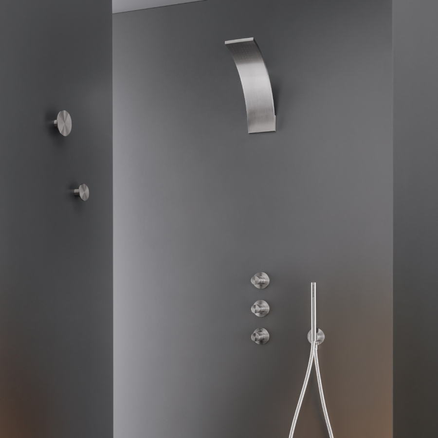 Верхний душ CeaDesign Free Ideas, настенный, регулируемый, 1 режим, P. 250 мм, внешняя часть, сталь, цвет сатинированная нержавеющая сталь - изображение 2