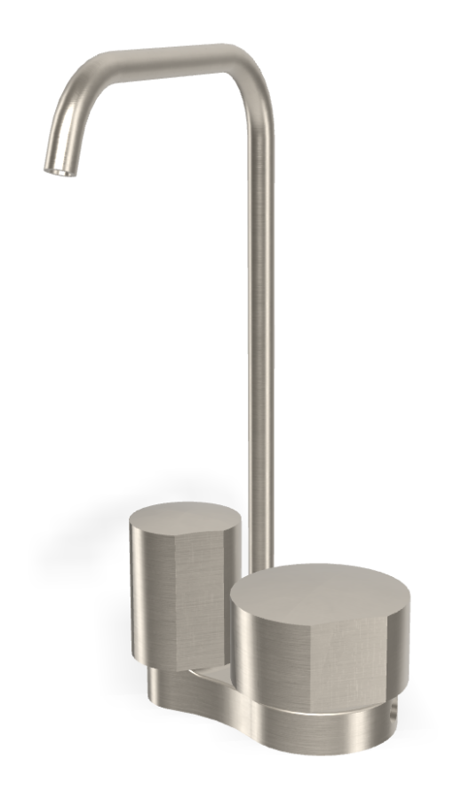 Смеситель для раковины Carlo Frattini SO, без ручек, c вращающимся изливом Ø10 мм, донным клапаном Click-Clack, 2 гибкими шлангами, L-149 мм, цвет никель брашированный