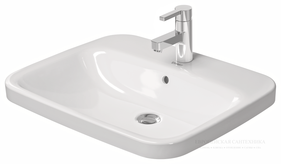 Раковина Duravit DuraStyle, встраиваемая сверху, 615х495 мм, с переливом, 1 отверстие под смеситель, цвет белый