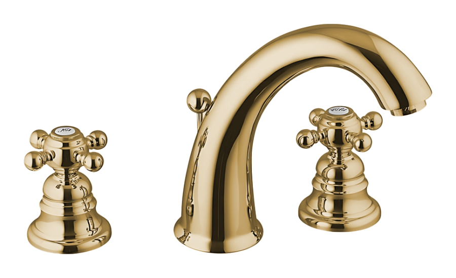 Смеситель для раковины Carlo Frattini Elizabeth/Epoque на три отверстия, донный клапан, цвет бронза
