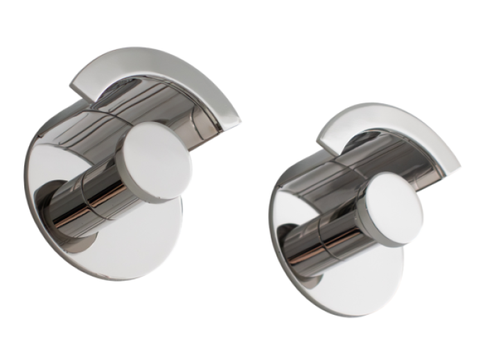 На изображении товар Крючки для ванной CEA Design Lutezia, настенный набор из 2-х штук, цвет сатинированная сталь от официального представителя в Москве