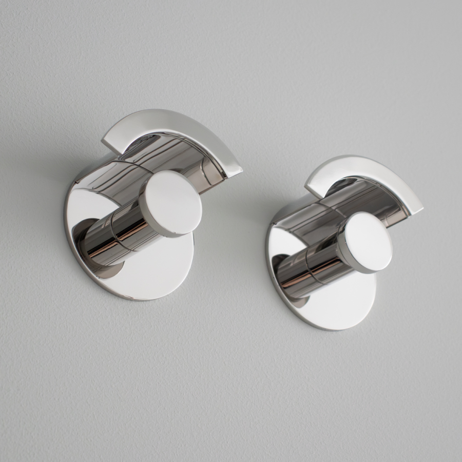 Крючки для ванной CEA Design Lutezia, настенный набор из 2-х штук, цвет сатинированная сталь - изображение 1