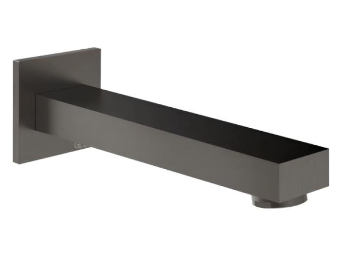На изображении товар Излив для ванны Gessi Inverso, 180 мм, настенный, цвет Black Metal Brushed PVD от официального представителя в Москве