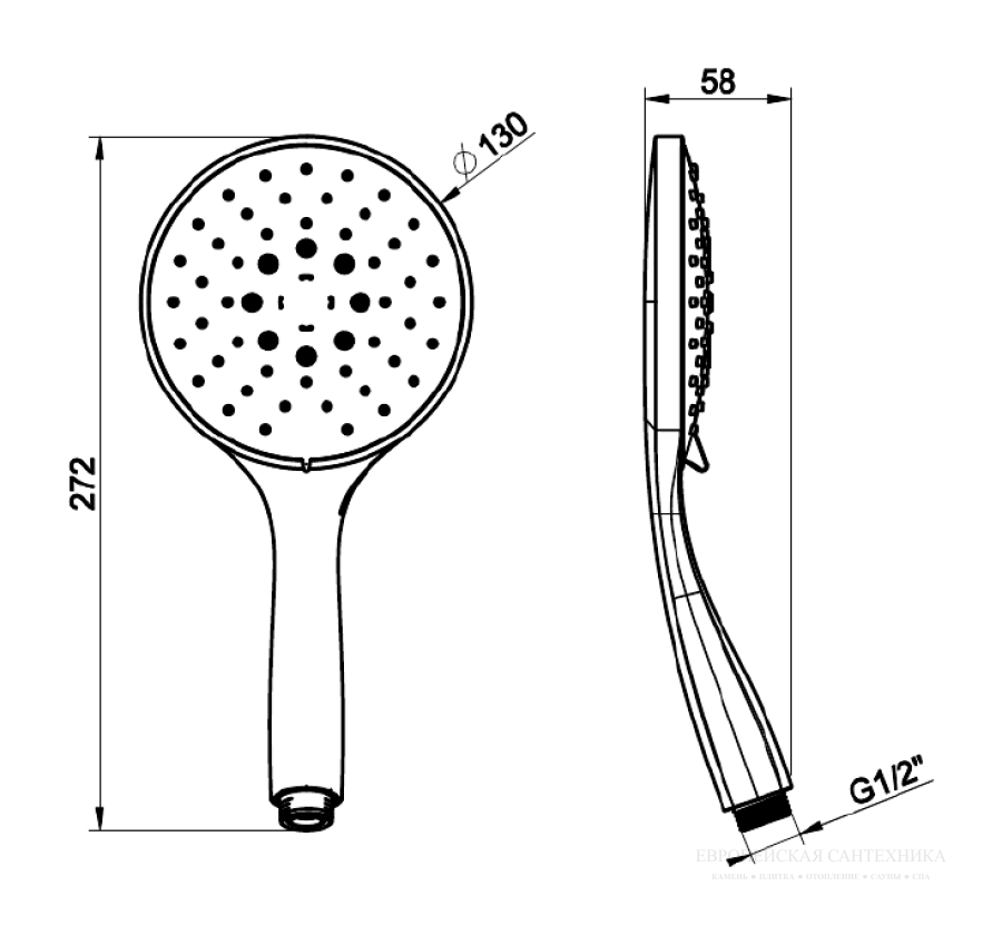 Ручная лейка Gessi Technical Аccessories, с функцией массажа, Ø130 мм, цвет Finox Brushed Nickel - изображение 1