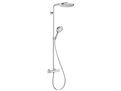 Душевая система Hansgrohe Raindance Select S 240 1j Showerpipe, состоит из: термостат, стойка, верхний душ, лейка ручная, шланг, цвет Хром