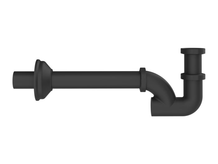 На изображении товар Сифон для раковины Gessi, бутылочный, цвет Matte Black от официального представителя в Москве