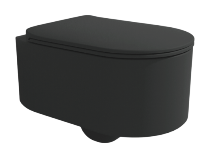 На изображении товар Унитаз Flaminia Astra, подвесной, 520х350 мм, безободковый с системой goclean, цвет Carbone от официального представителя в Москве