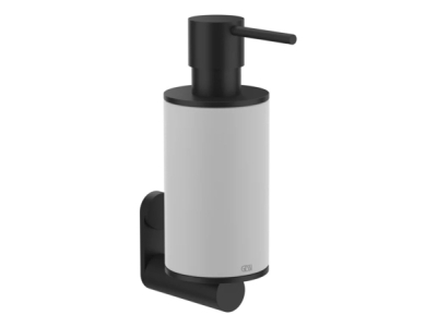 На изображении товар Дозатор Gessi316, настенный, ⌀75хh208 мм, цвет White/Matte Black от официального представителя в Москве