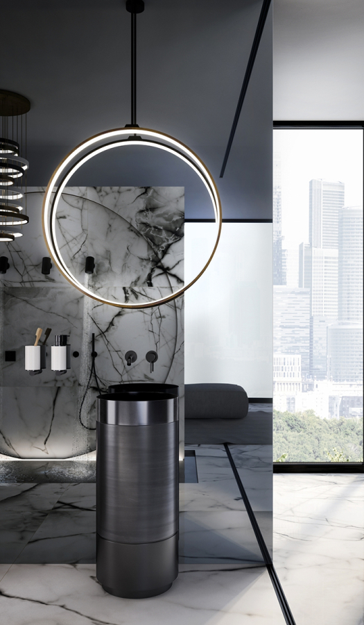 Дозатор Gessi316, настенный, ⌀75хh208 мм, цвет White/Matte Black - изображение 2
