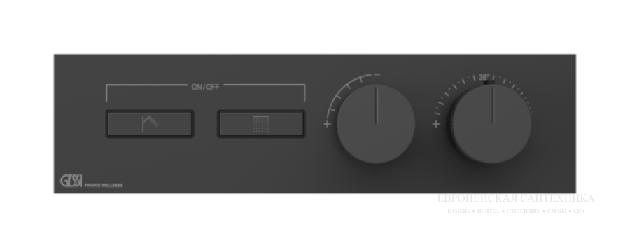 Термостат Gessi HI-FI, до 2-х функций одновременно, встраиваемый, цвет Matte Black