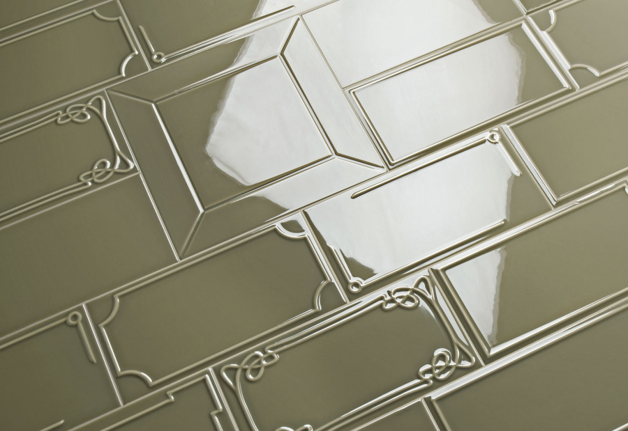 Etruria Керамическая плитка ART DÉCO 12.4X25 Vector Frame C Asparagus - изображение 1