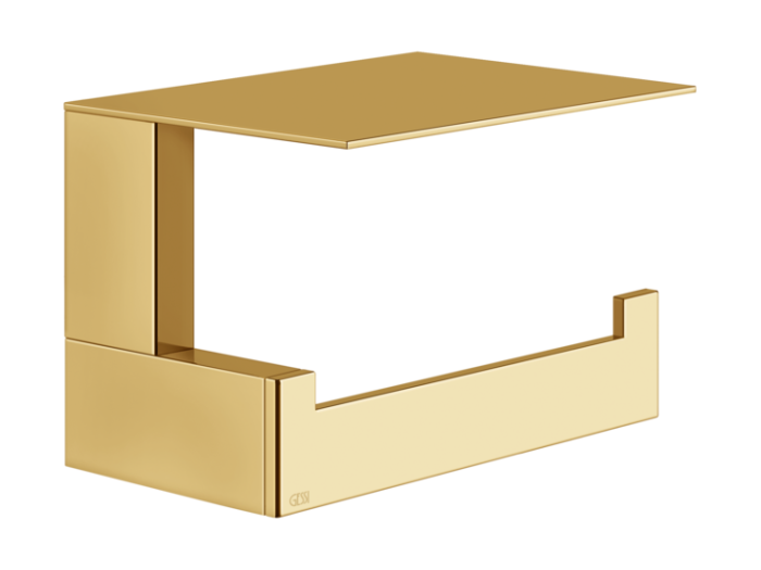 На изображении товар Бумагодержатель Gessi Rettangolo, настенный, с крышкой, цвет Gold CCP от официального представителя в Москве