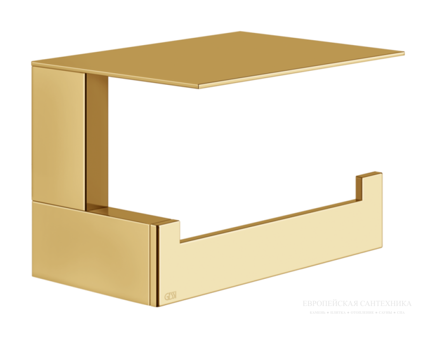 Бумагодержатель Gessi Rettangolo, настенный, с крышкой, цвет Gold CCP