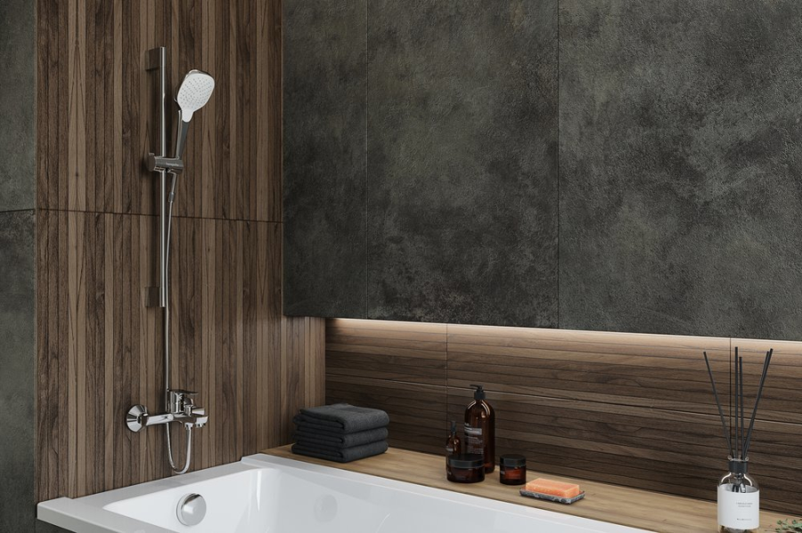 Душевой набор Hansgrohe Croma Select E, настенная штанга с ручным душем, цвет белый/хром - изображение 1