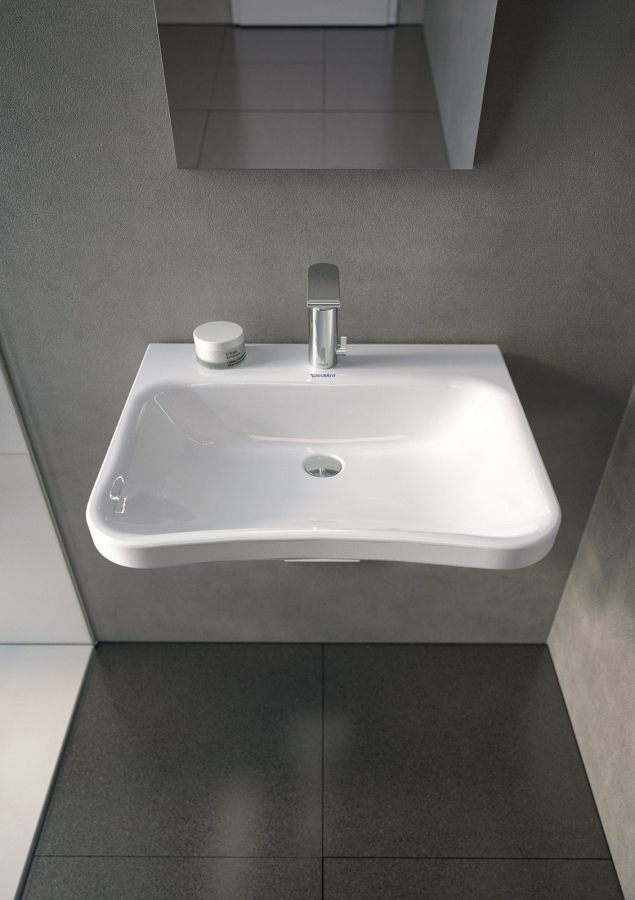 Раковина Duravit DuraStyle Vital Med, 650х570 мм, без перелива, с 1 отверстием под смеситель, цвет белый с покрытием WonderGliss - изображение 2