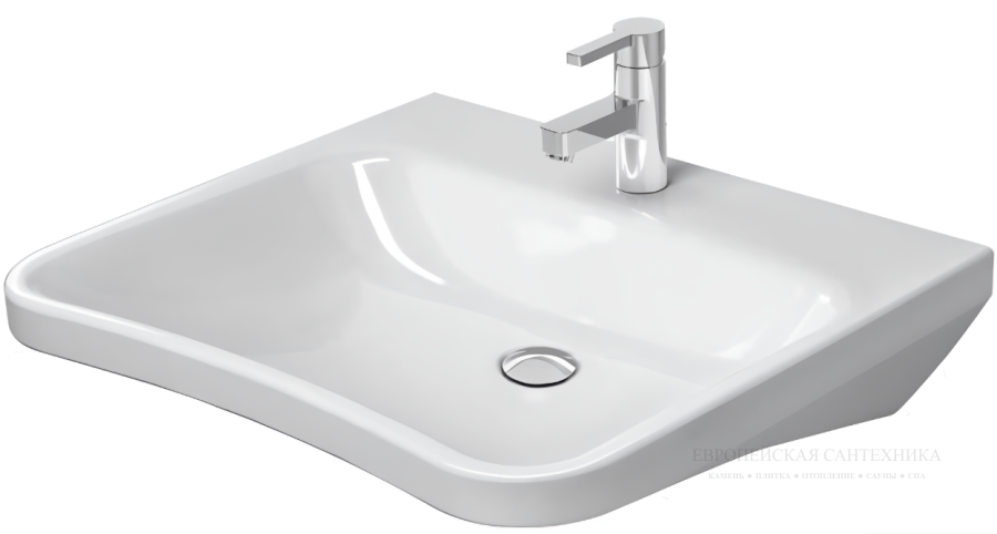 Раковина Duravit DuraStyle Vital Med, 650х570 мм, без перелива, с 1 отверстием под смеситель, цвет белый с покрытием WonderGliss