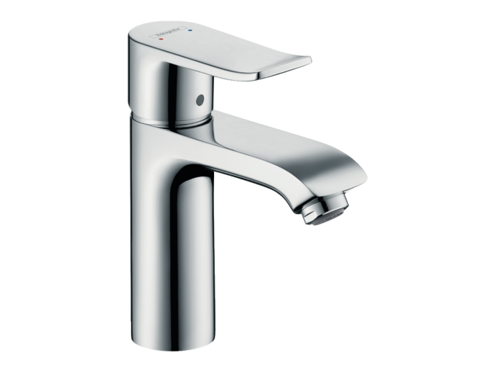 На изображении товар Смеситель для раковины Hansgrohe Metris, однорычажный, на 1 отверстие, излив 11 см, цвет Хром от официального представителя в Москве