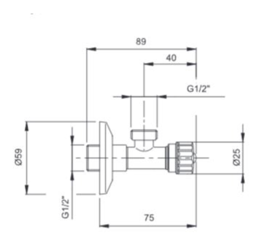 Вентиль Carlo Frattini Sottolavabo, угловой, с выводом под слив 1/2", цвет хром - изображение 1