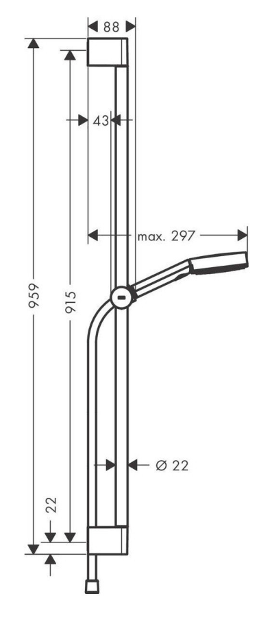 Душевой гарнитур Hansgrohe Pulsify Select S, настенный, с ручным душем 3 jet Relaxation, со штангой 900 мм, цвет белый матовый - изображение 2