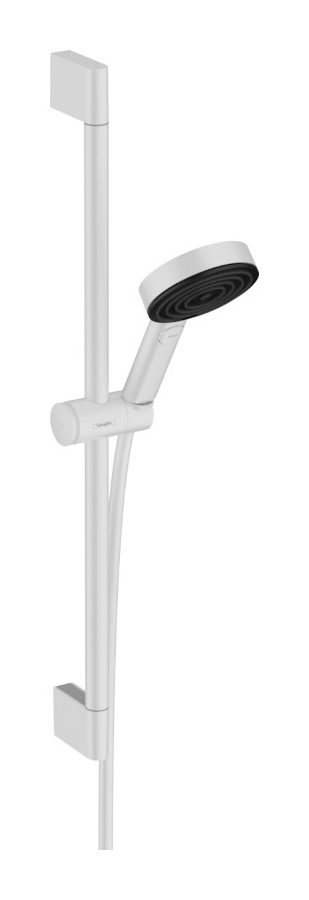 Душевой гарнитур Hansgrohe Pulsify Select S, настенный, с ручным душем 3 jet Relaxation, со штангой 900 мм, цвет белый матовый