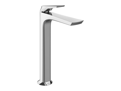 На изображении товар Смеситель для раковины Gessi Ventaglio, высокий, с донным клапаном "Stop&Go", цвет Chrome от официального представителя в Москве
