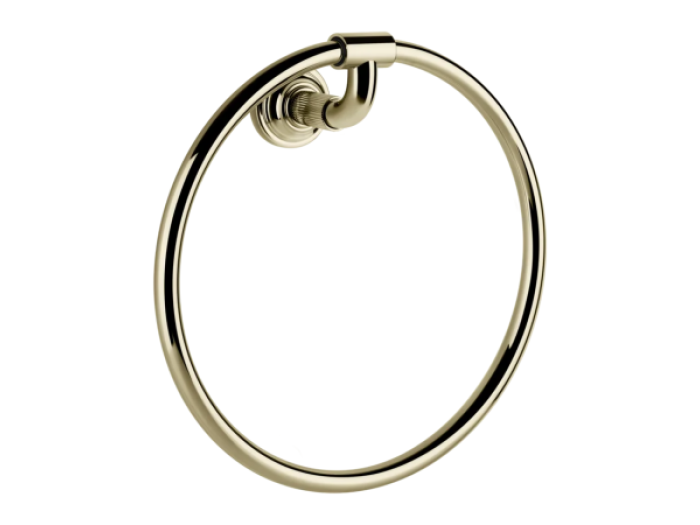 На изображении товар Полотенцедержатель Gessi Venti20, кольцевой, ⌀222 мм, настенный, цвет Brass PVD от официального представителя в Москве