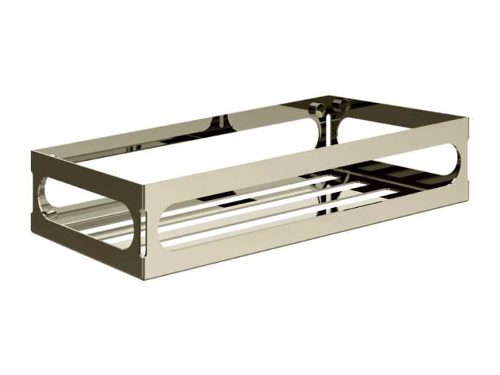 На изображении товар Полка Gessi Rilievo, настенная, металл, цвет Nickel PVD от официального представителя в Москве