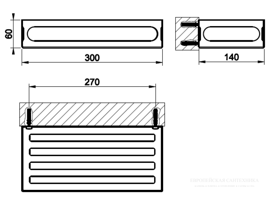 Полка Gessi Rilievo, настенная, металл, цвет Nickel PVD - изображение 1