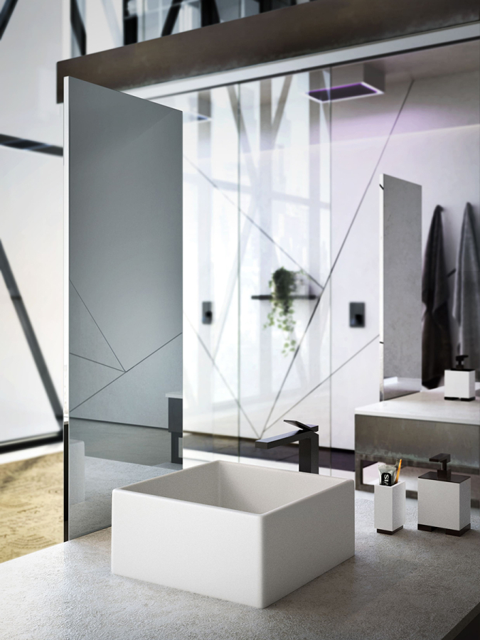 Верхний душ Gessi Afilo, 300x300 мм, встраиваемый, с функцией тропический ливень, эффектом хромотерапии, скрытая часть, цвет Matte White - изображение 2