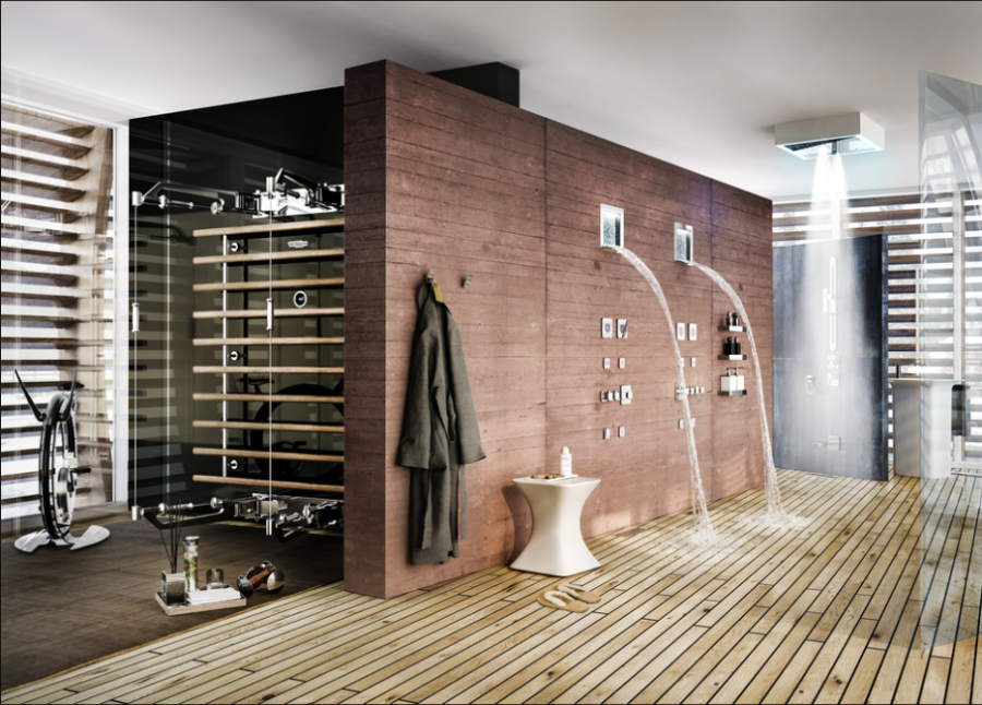 Накладная панель Gessi Afilo, для многофункциональной душевой системы, 500х500 мм, цвет black metal brushed PVD - изображение 4