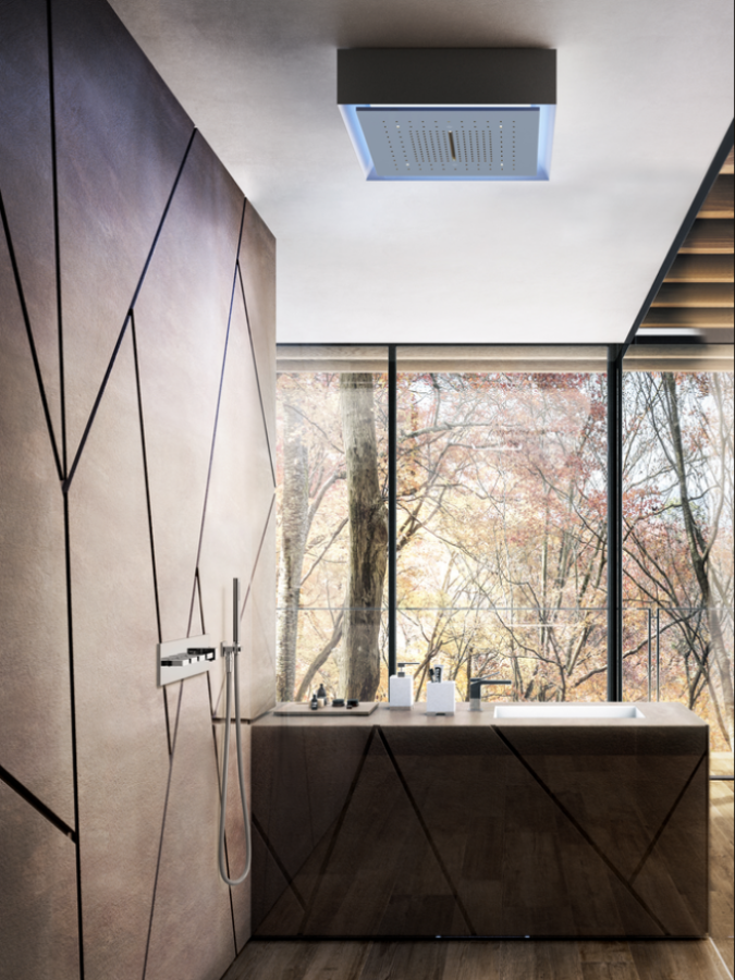 Накладная панель Gessi Afilo, для многофункциональной душевой системы, 500х500 мм, цвет black metal brushed PVD - изображение 1