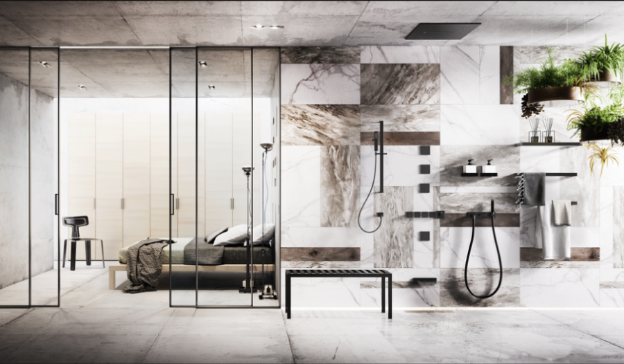 Накладная панель Gessi Afilo, для многофункциональной душевой системы, 500х500 мм, цвет black metal brushed PVD - изображение 2