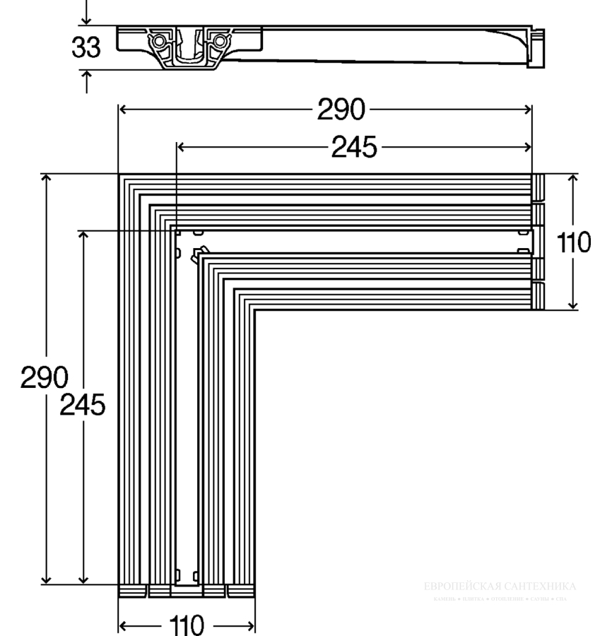 Соединительный элемент Advantix Vario 90°, 290 x 290 х 110 мм, плоская модель - изображение 1