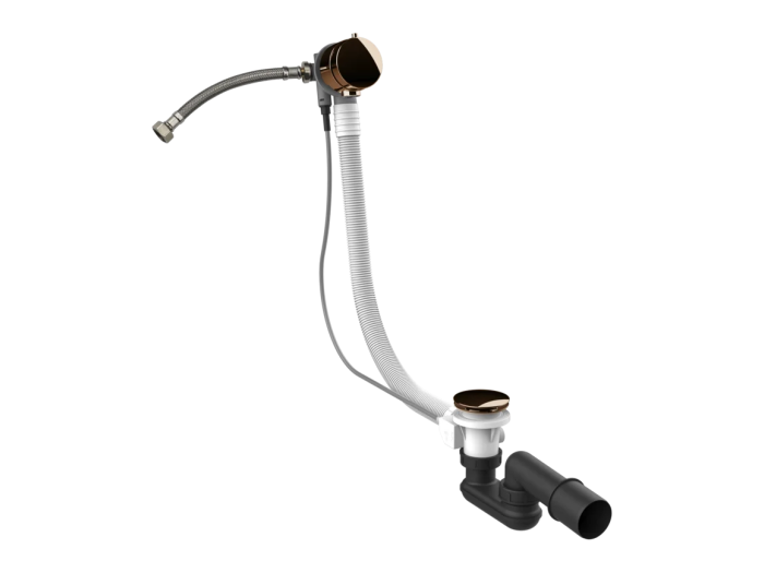 На изображении товар Слив-перелив для ванны Gessi Technical Accessories, h600 мм, с системой наполнения ванны через перелив, цвет Copper PVD от официального представителя в Москве