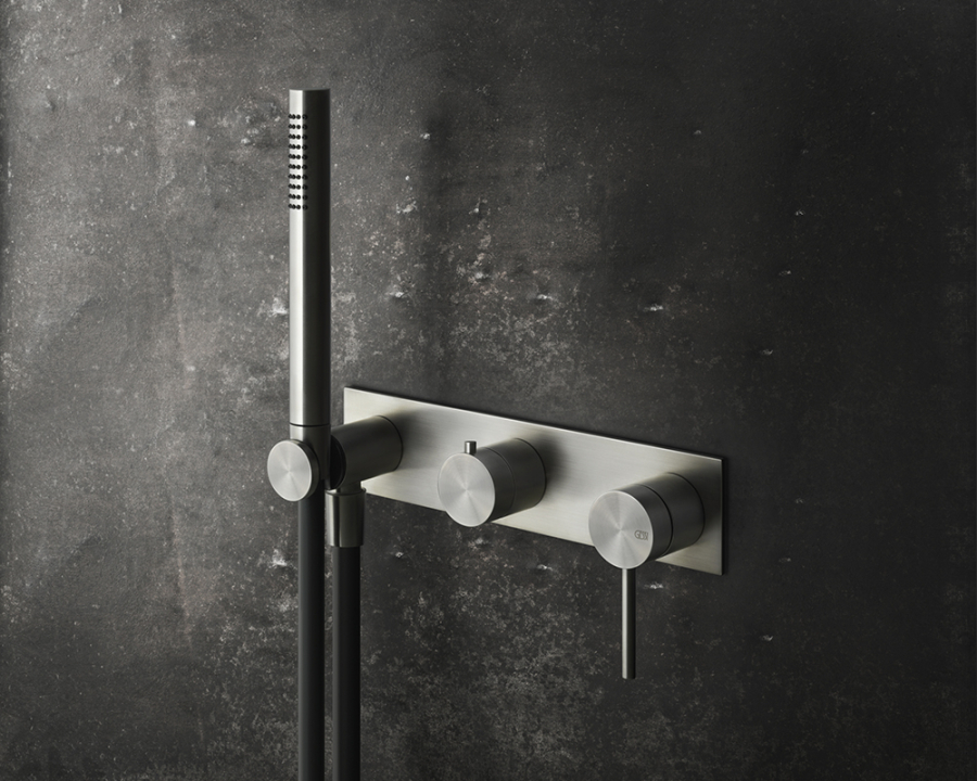 Смеситель для душа Gessi316, встраиваемый, на 2 позиции, внешняя часть, цвет Steel Brushed - изображение 1