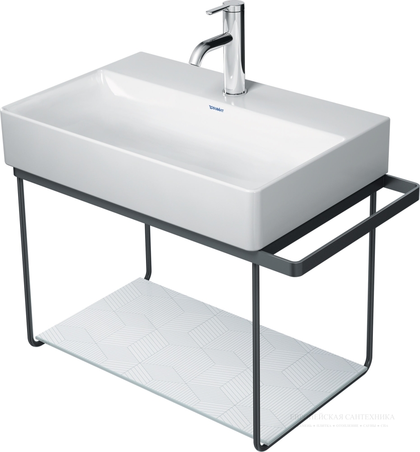 Раковина Duravit DuraSquare компакт, для мебели, 600x400 мм, без перелива, с 1 отверстием под смеситель, цвет белый - изображение 4