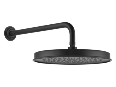 На изображении товар Верхний душ Gessi Venti20, поворотный, с шарниром, настенный, 300 мм, цвет Matte Black от официального представителя в Москве