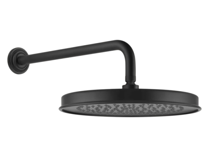 На изображении товар Верхний душ Gessi Venti20, поворотный, с шарниром, настенный, 300 мм, цвет Matte Black от официального представителя в Москве