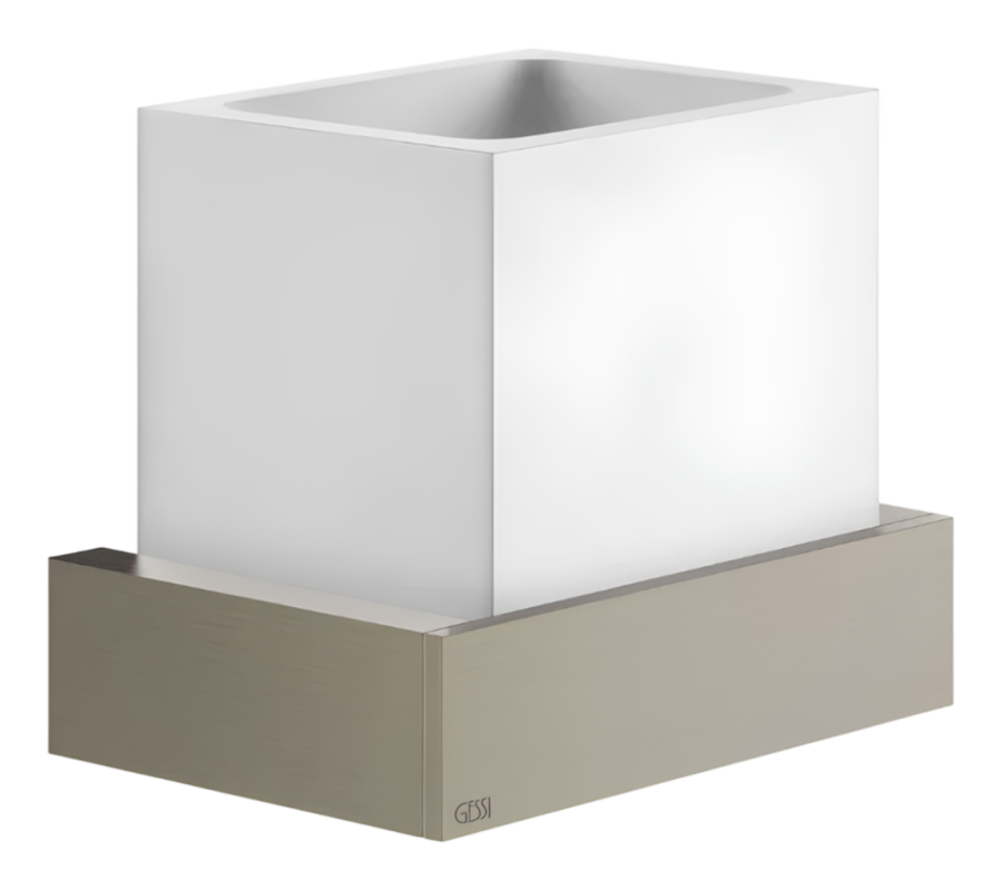 Cтакан Gessi Rettangolo, настенный, цвет White/Finox Brushed Nickel