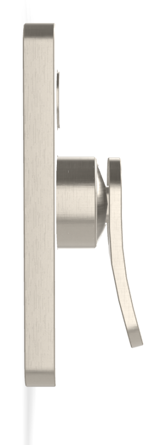 Смеситель Carlo Frattini Flo, однорычажный, настенный, с кнопочным переключателем на 2 потребителя, Н-150 мм, внешняя часть, цвет никель брашированный - изображение 2